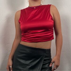 Sleek Red Sleeveless Top